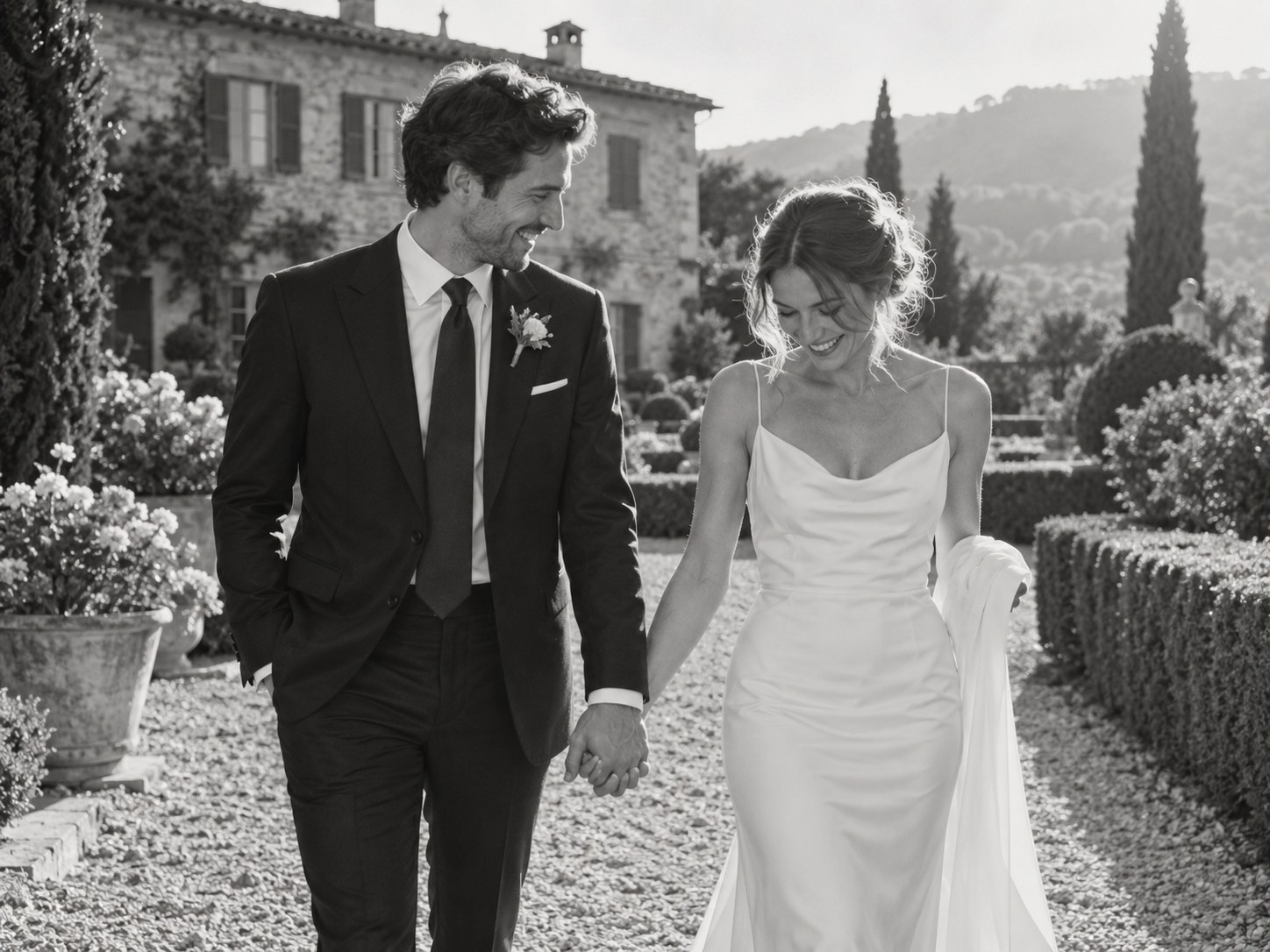 Fictional wedding couple, sample photograph